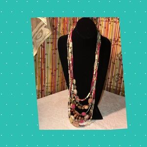 NWT Chicos Multicolor Multilayer Beaded Necklace